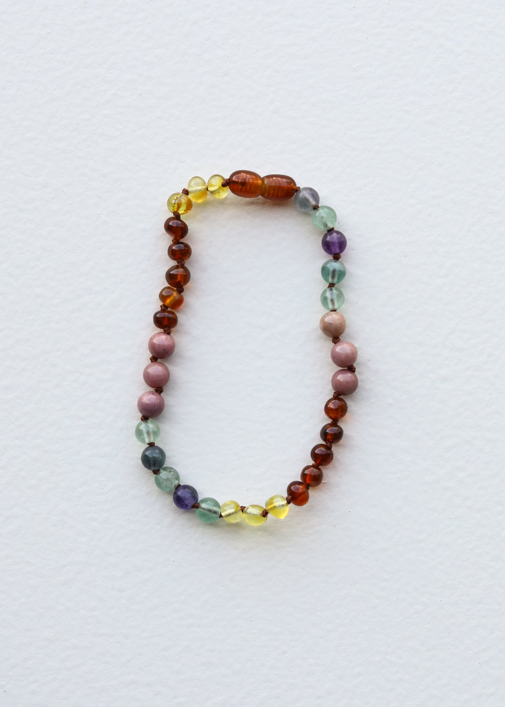 Raw Baltic Sea Amber + Stone Rainbow