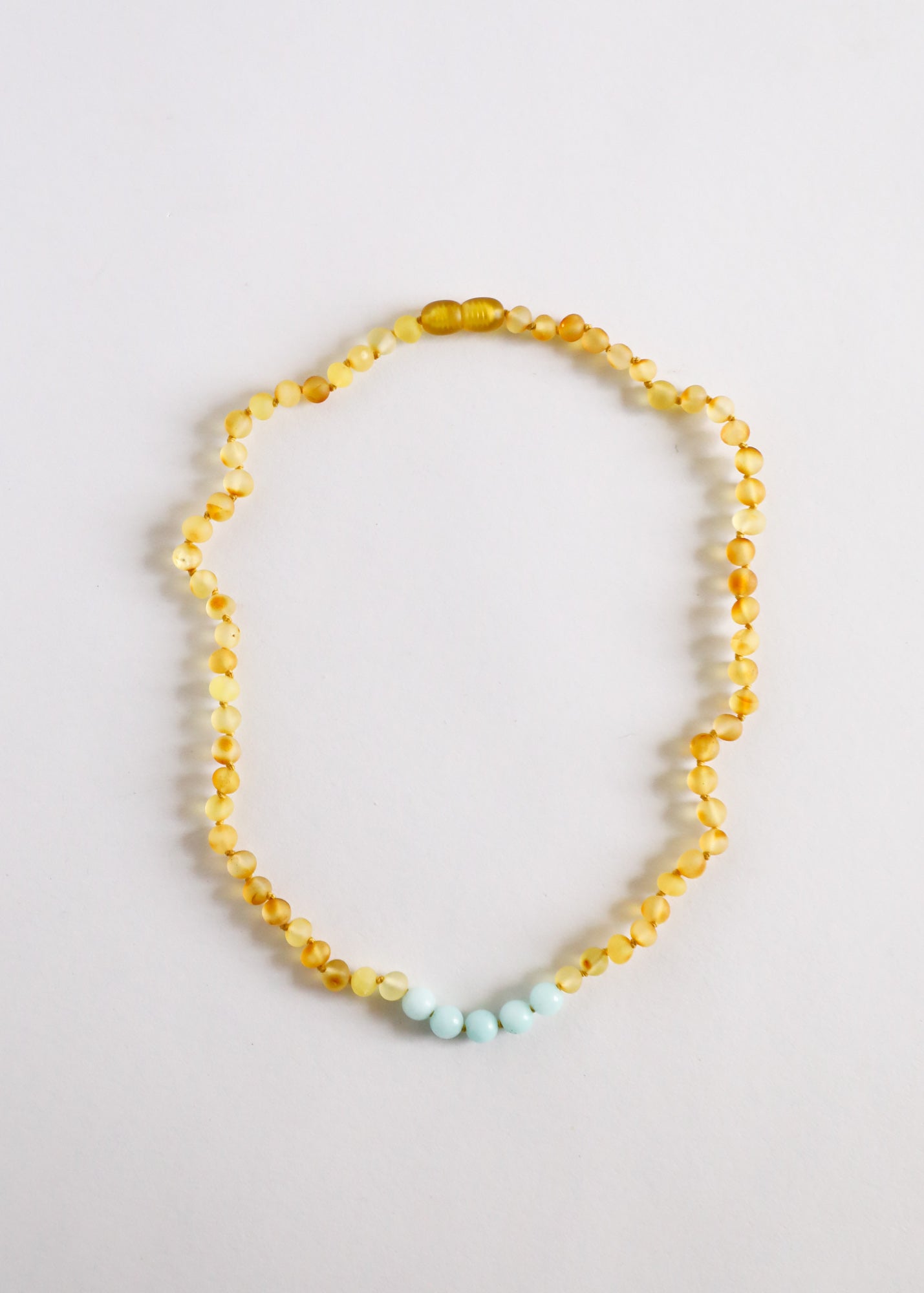 Raw Honey Baltic Amber + Amazonite