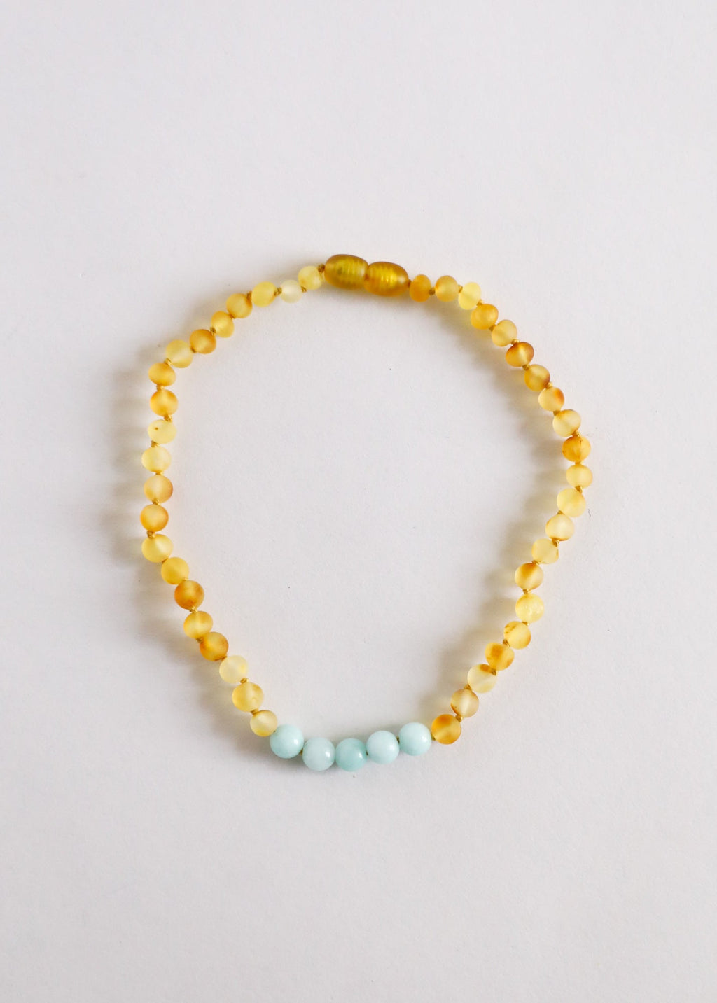 Raw Honey Baltic Amber + Amazonite