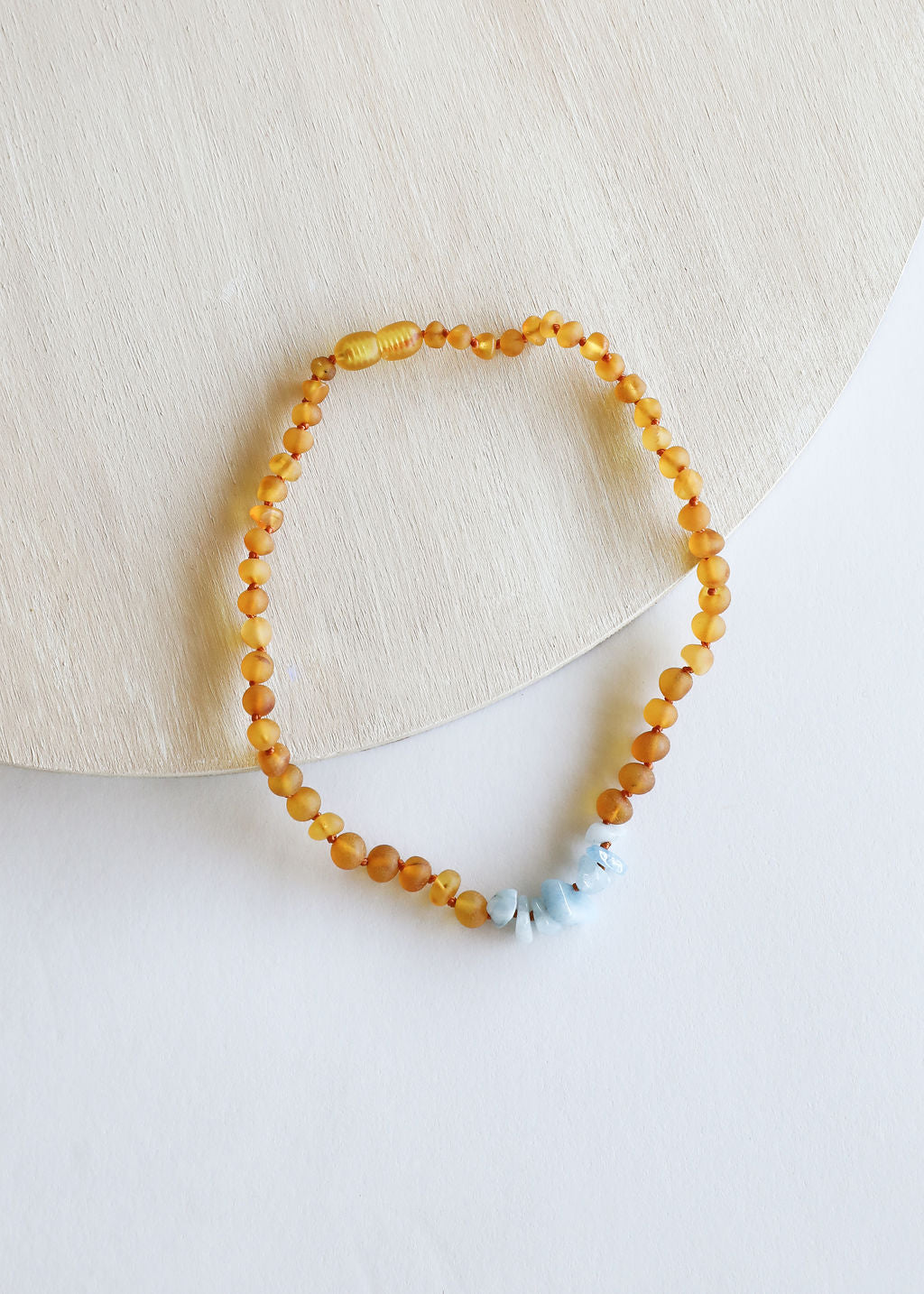 Raw Honey Baltic Amber + Aquamarine