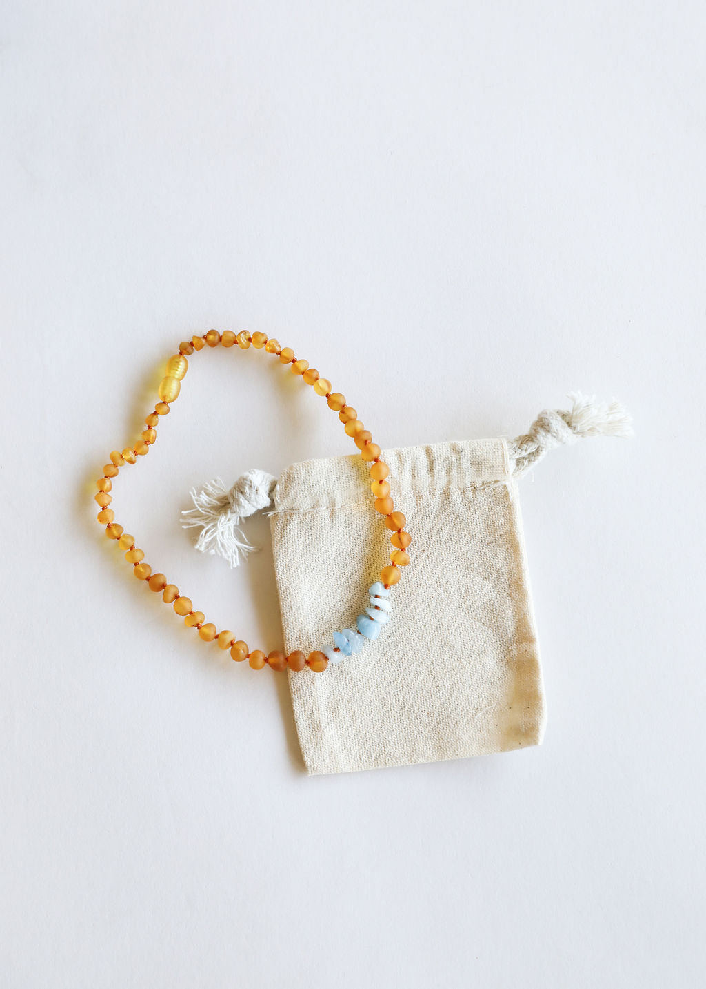 Raw Honey Baltic Amber + Aquamarine