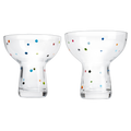 Hand Blown Margarita Glass – (Polka Dot Vintage Design)