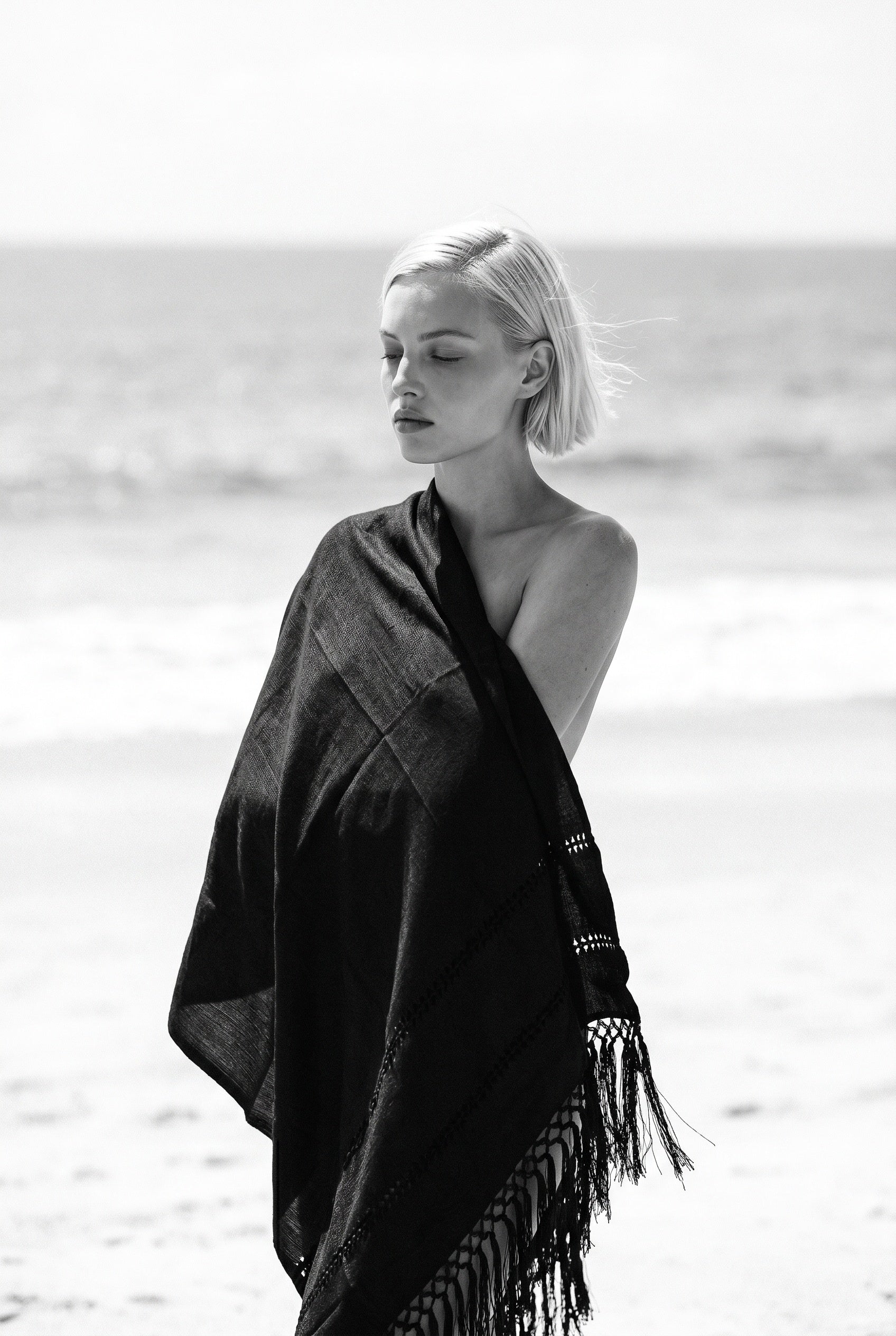 Authentic Mexican Silk Shawl Wrap